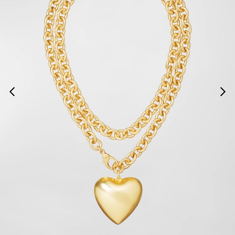Gold Heart Pendant Necklace by Roxanne Assoulin NWT